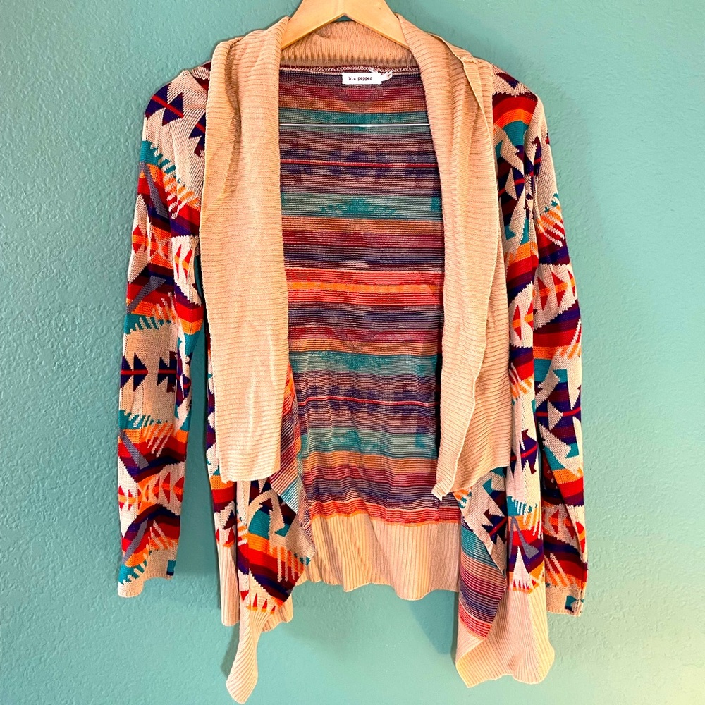 Blu Pepper | Aztec Print Cardigan